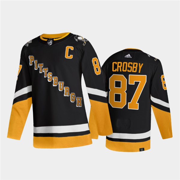 Men's Pittsburgh Penguins #87 Sidney Crosby 2021/2022 Black Stitched Jersey Men's Pittsburgh Penguins #87 Sidney Crosby 2021/2022 Black Stitched Jersey